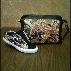 Talita Converse Flowered Leather Shoes & Bag